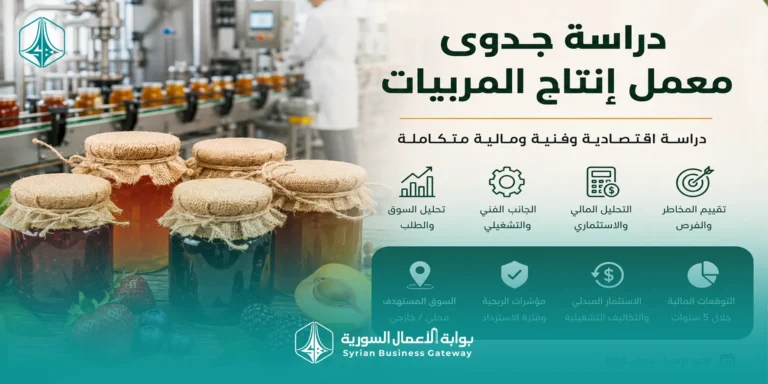 دراسة جدوى أولية لمشروع إنتاج المربيات في سوريا 2026: فرصة في التصنيع الزراعي بين السوق المحلي والتصدير الإقليمي