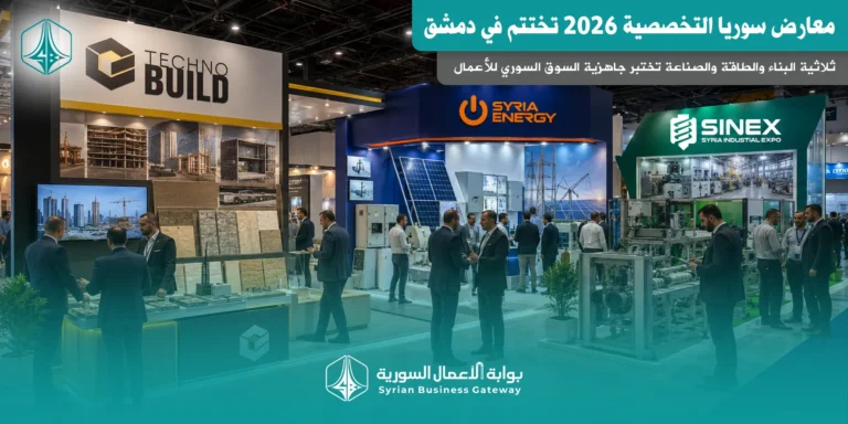 معارض سوريا التخصصية 2026 تختتم في دمشق: ثلاثية البناء والطاقة والصناعة تختبر جاهزية السوق السوري للأعمال