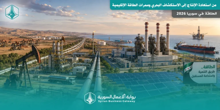 الطاقة في سوريا 2026: من استعادة الإنتاج إلى الاستكشاف البحري وممرات الطاقة الإقليمية
