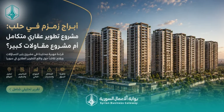 أبراج زمزم في حلب تحت اختبار التطوير العقاري: مشروع أبراج أم مجتمع عمراني متكامل؟